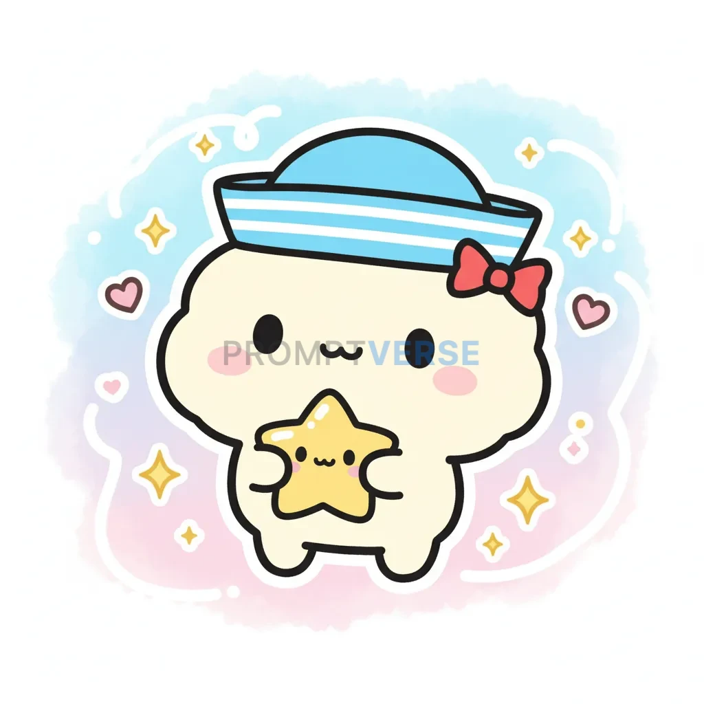 A character design in the cute, rounded, and simple style of Sanrio (H