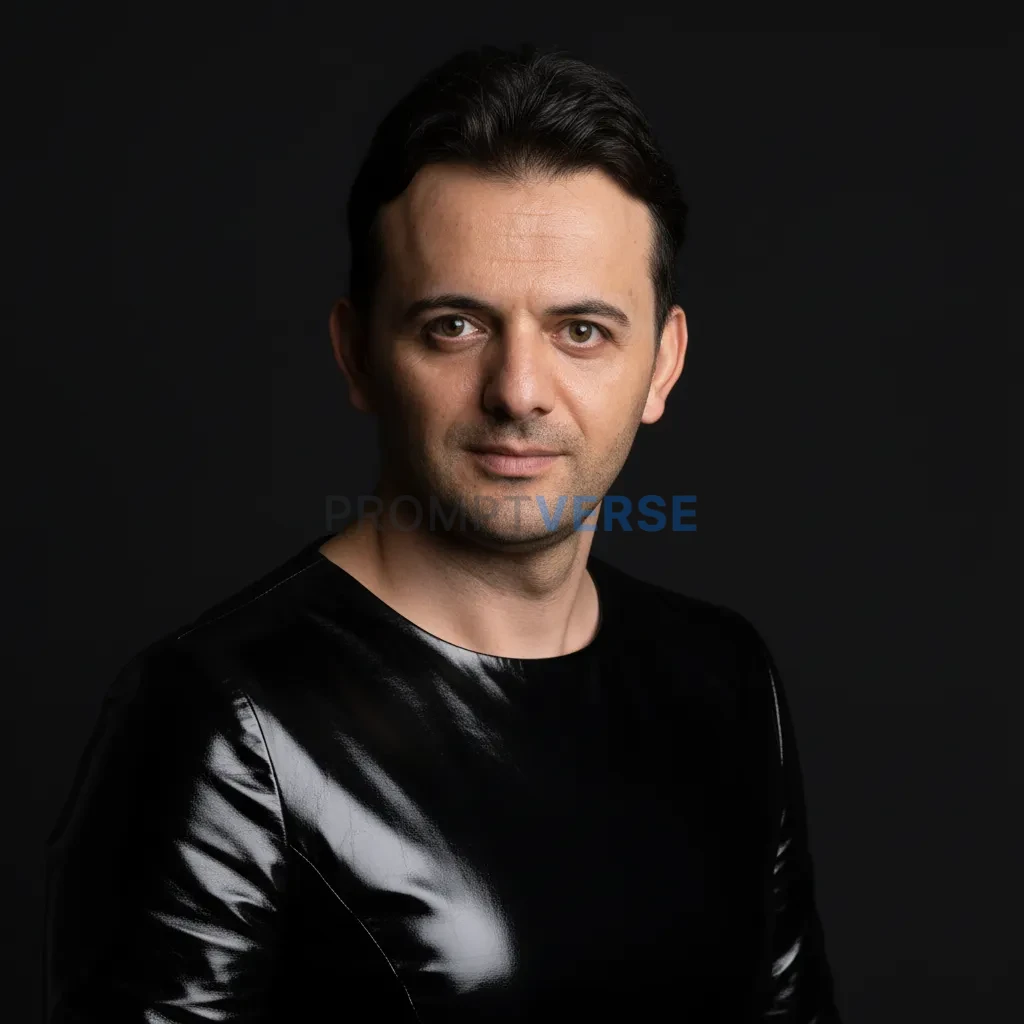 Ultra-detailed portrait, person styled in elegant black dress with glo