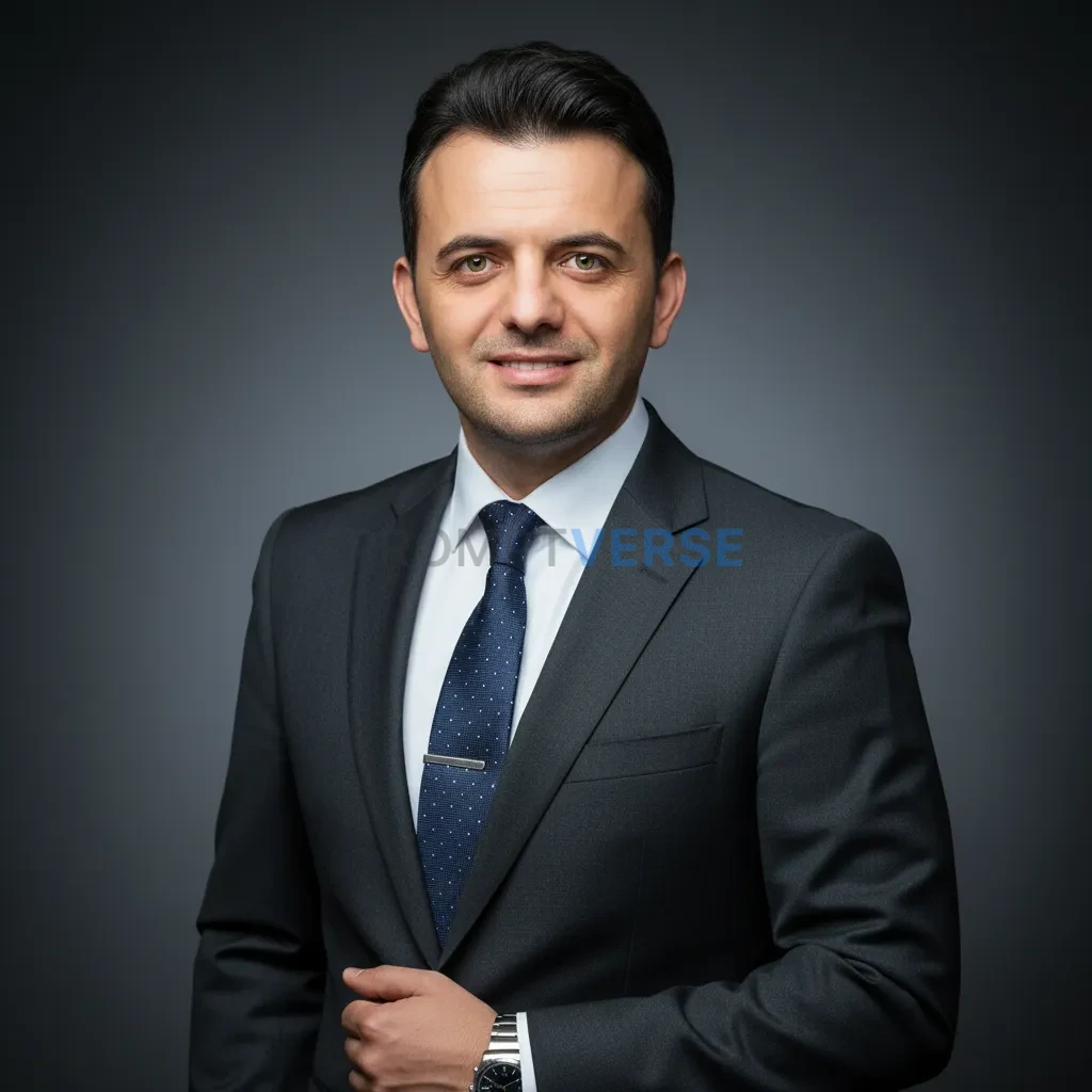Cinematic portrait, person in a tailored suit with subtle accessories,