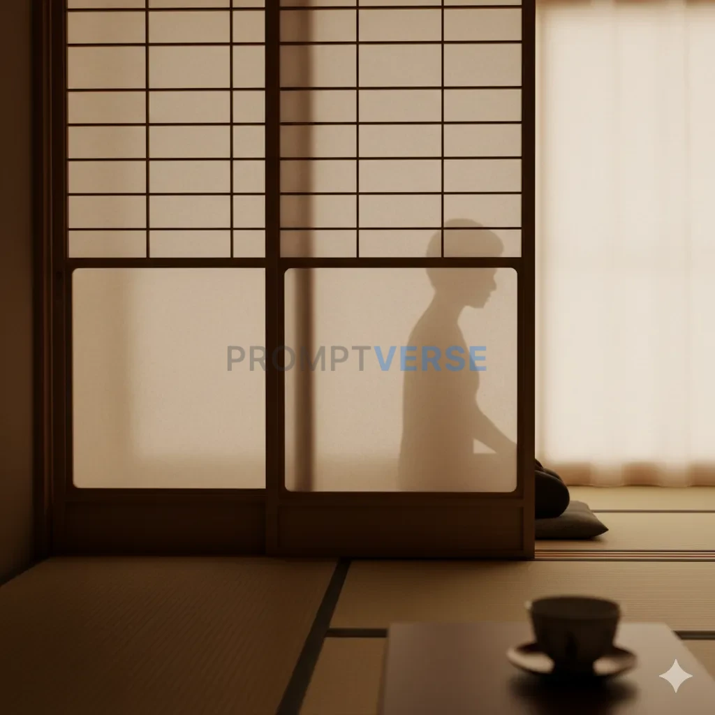 A minimalist, Japanese-style shoji screen, with delicate rice paper an