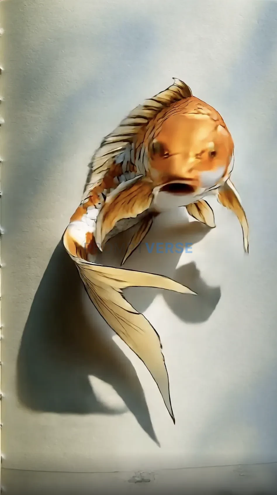 { "title": "Koi Serenity", "prompt": "A cinematic close-up of a finger