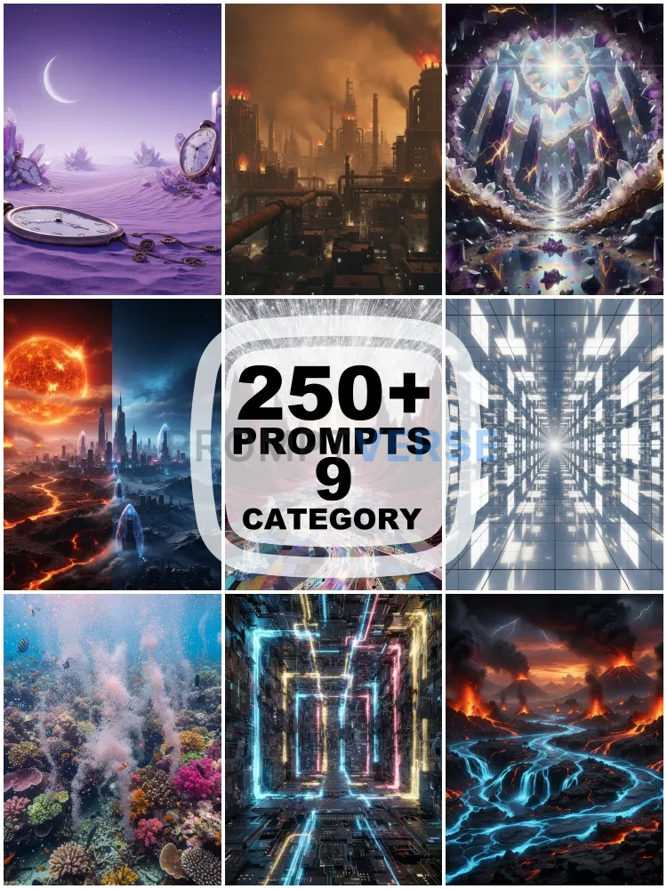 250+ Epic Landscape AI Prompts | Midjourney, DALL-E 3, Gemini | Fantasy Worlds, Sci-Fi Cityscapes, Nature Vistas | For Environment & Concept Art