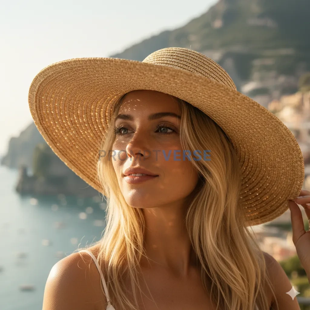 A portrait of a woman, her face beautifully illuminated by the pattern